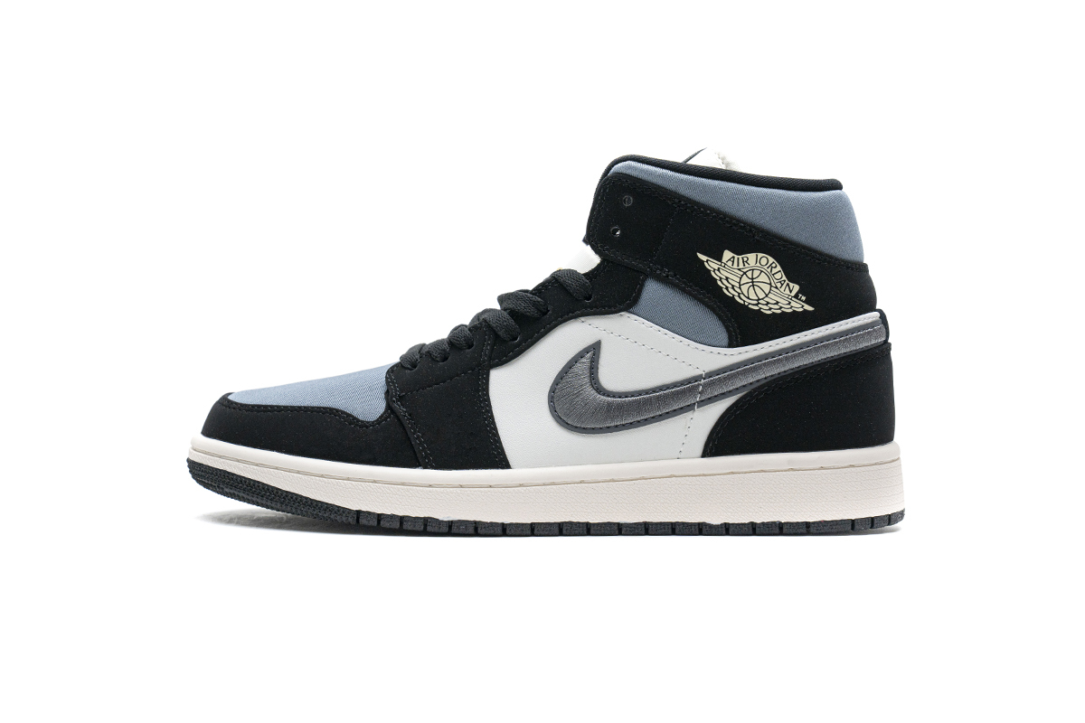 Bstsneaker- Air Jordan 1 Mid Satin Grey Toe 852542-011 