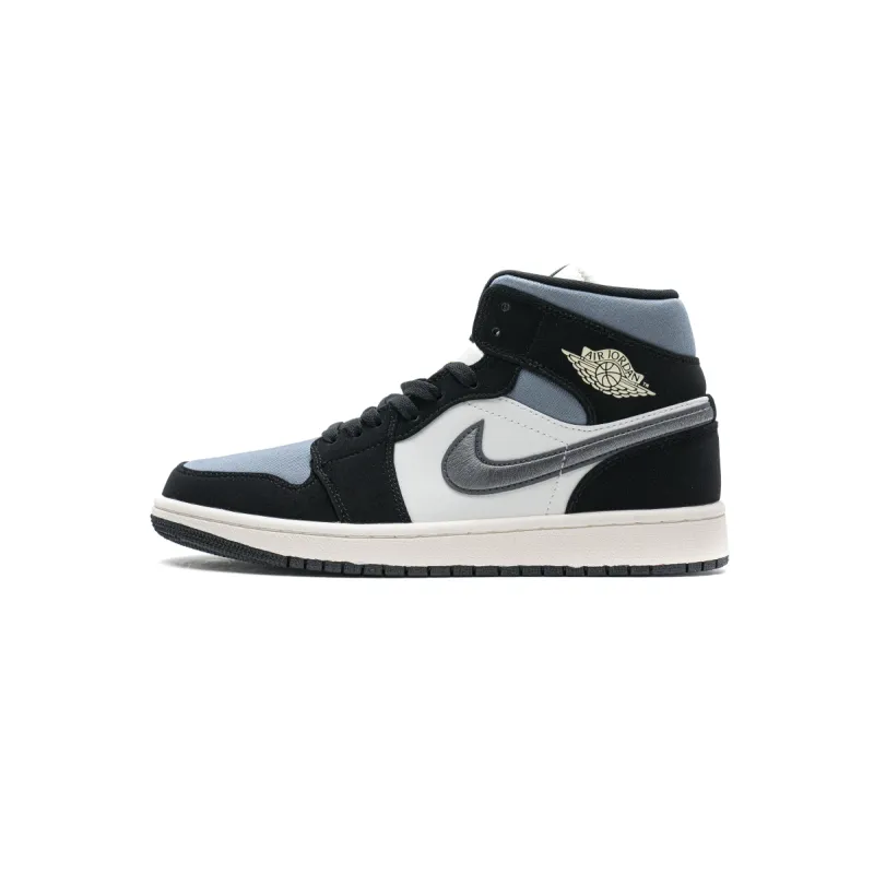 Bstsneaker- Air Jordan 1 Mid Satin Grey Toe 852542-011 