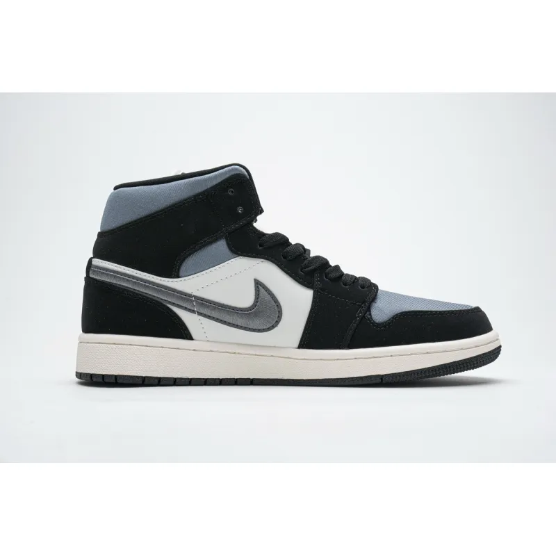 Bstsneaker- Air Jordan 1 Mid Satin Grey Toe 852542-011 