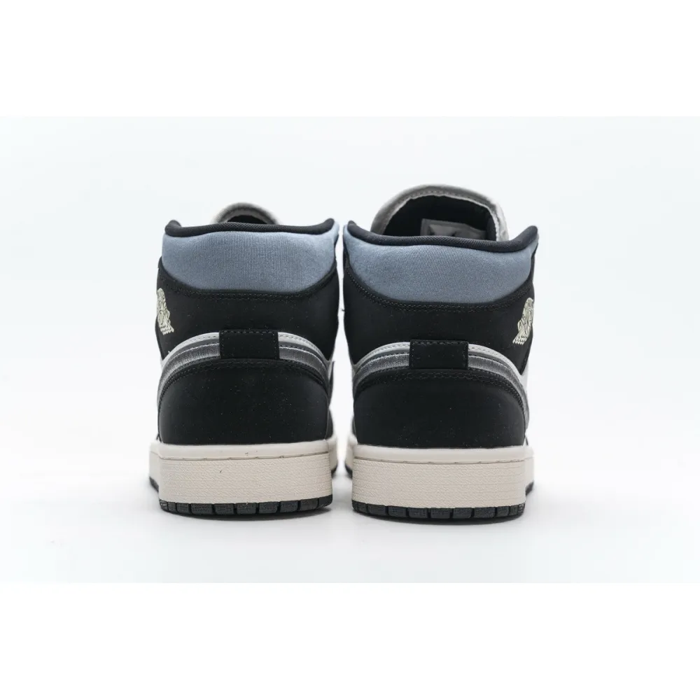 Bstsneaker- Air Jordan 1 Mid Satin Grey Toe 852542-011 