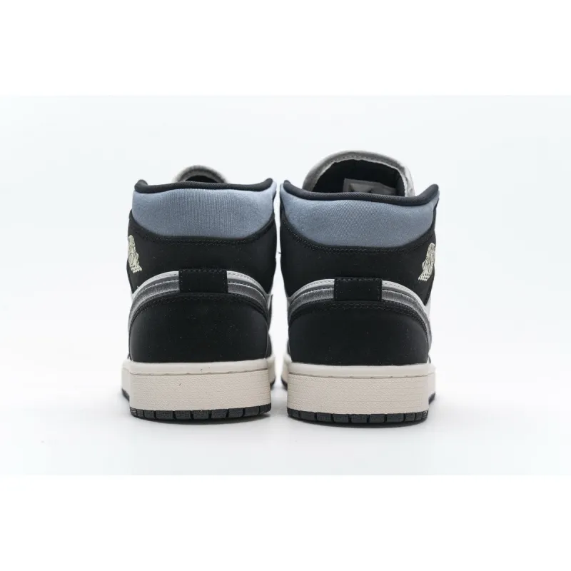 Bstsneaker- Air Jordan 1 Mid Satin Grey Toe 852542-011 