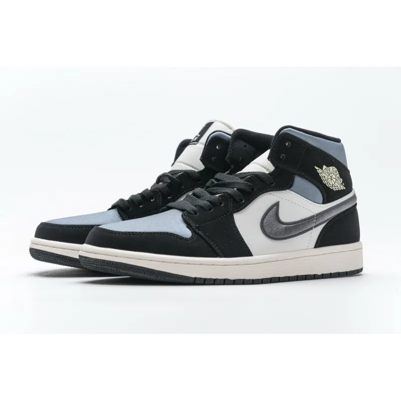 Bstsneaker- Air Jordan 1 Mid Satin Grey Toe 852542-011 