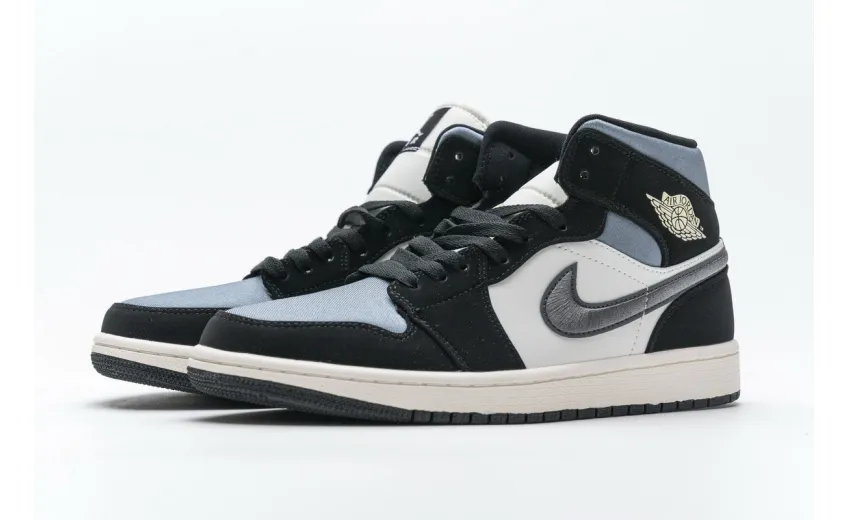 Bstsneaker- Air Jordan 1 Mid Satin Grey Toe 852542-011 