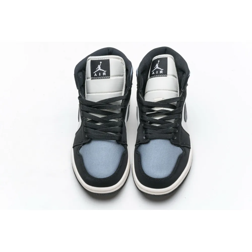 Bstsneaker- Air Jordan 1 Mid Satin Grey Toe 852542-011 