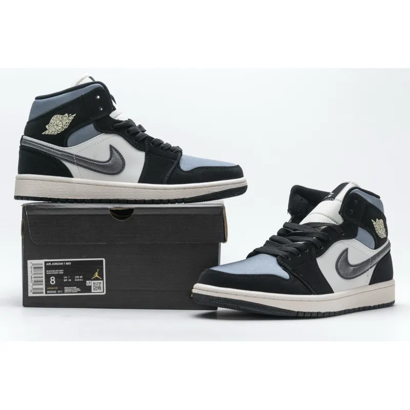Bstsneaker- Air Jordan 1 Mid Satin Grey Toe 852542-011 