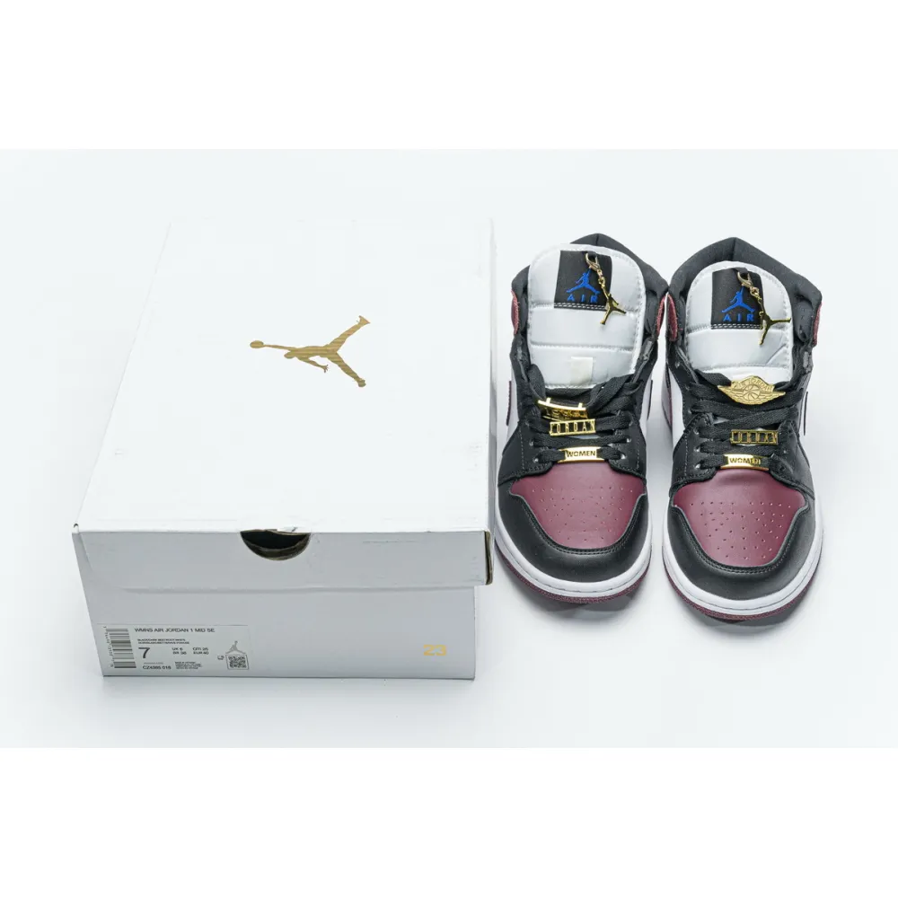 Bstsneaker- Air Jordan 1 Mid SE Black Dark Beetroot (W) CZ4385-016  