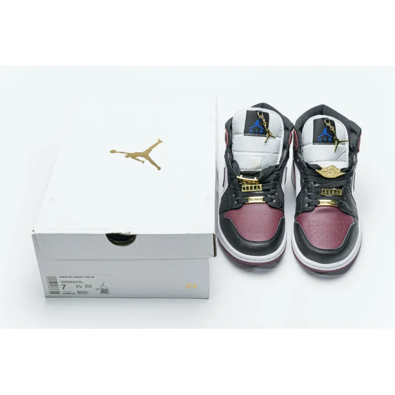 Bstsneaker- Air Jordan 1 Mid SE Black Dark Beetroot (W) CZ4385-016  