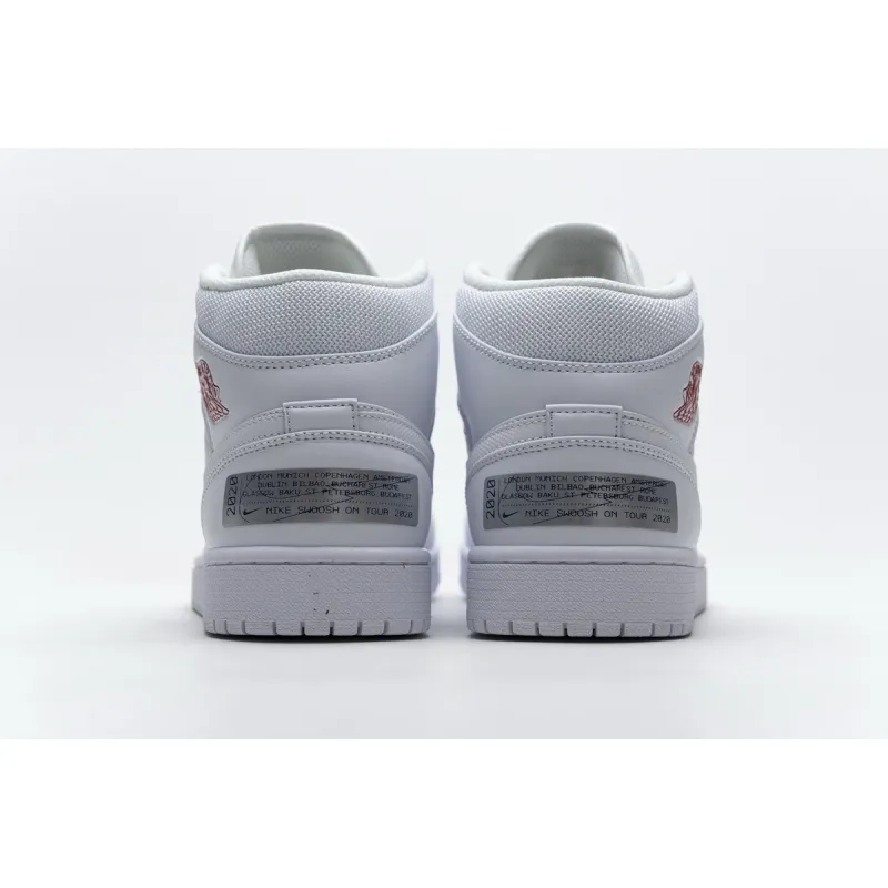 Bstsneaker- Air Jordan 1 Mid SE Nike Swoosh On Tour (2020) CW7589-100 