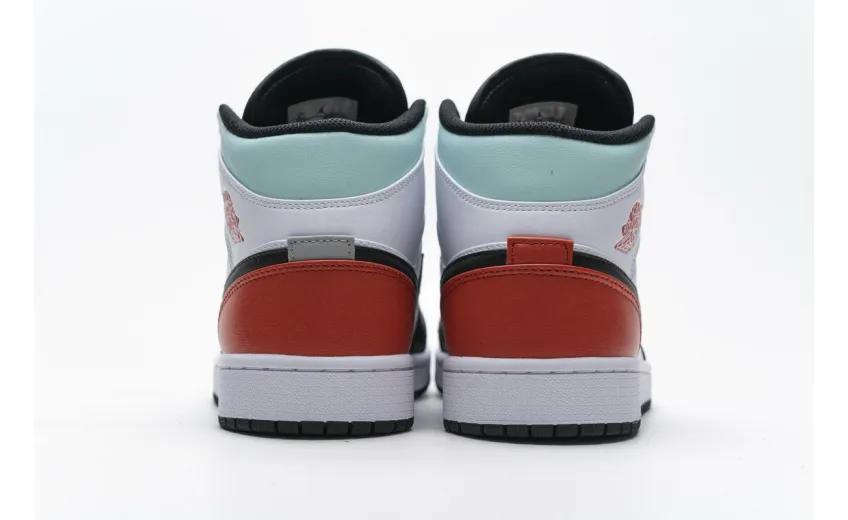 Bstsneaker- Air Jordan 1 Mid SE White Black Red Spruce (GS) BQ6931-100 