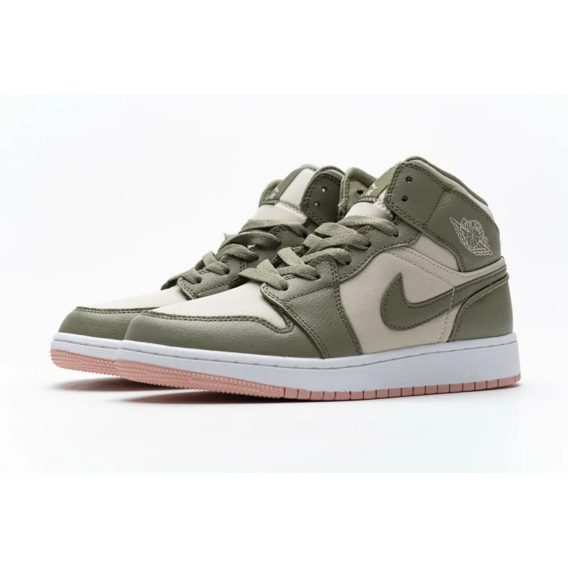 Bstsneaker- Air Jordan 1 Mid Trooper Bleached Coral (GS) 555112-225 