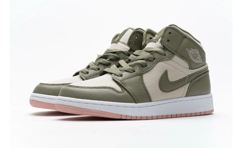 Bstsneaker- Air Jordan 1 Mid Trooper Bleached Coral (GS) 555112-225 