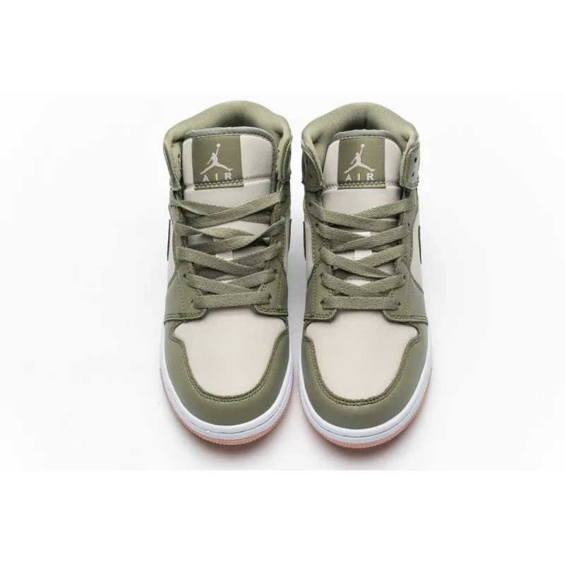 Bstsneaker- Air Jordan 1 Mid Trooper Bleached Coral (GS) 555112-225 