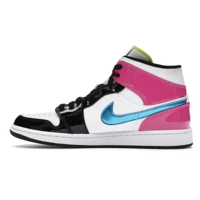 Bstsneaker- Air Jordan 1 Mid White Black Cyber Pink CZ9834-100  01