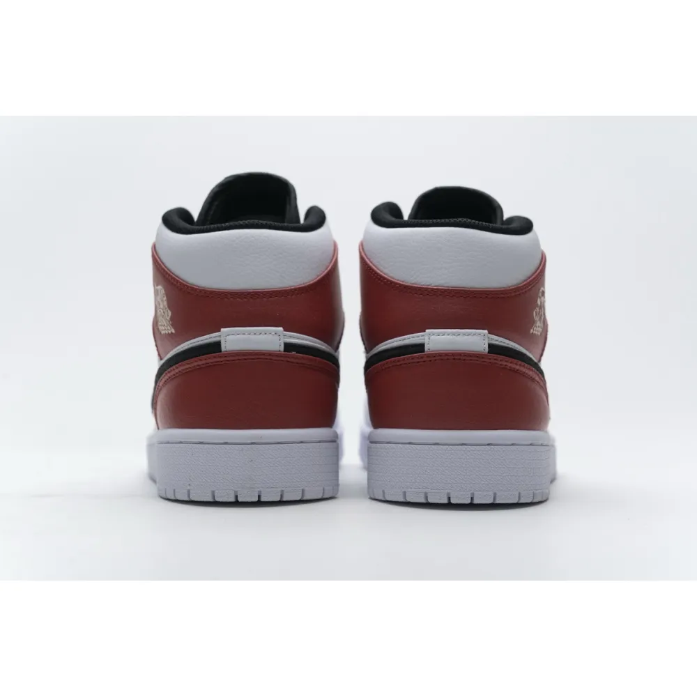 Bstsneaker- Air Jordan 1 Mid White Black Gym Red 554724-116  