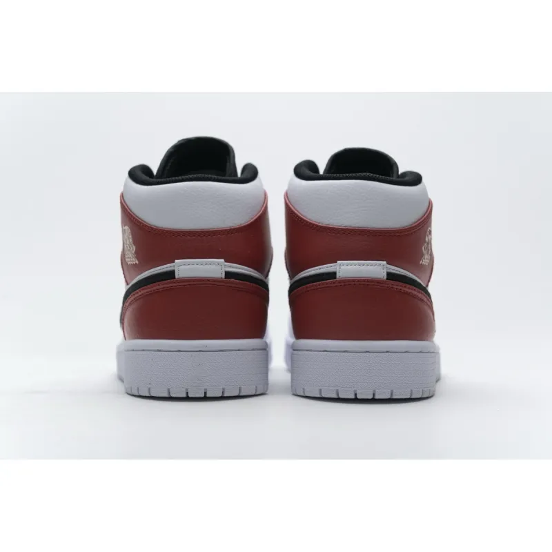 Bstsneaker- Air Jordan 1 Mid White Black Gym Red 554724-116  