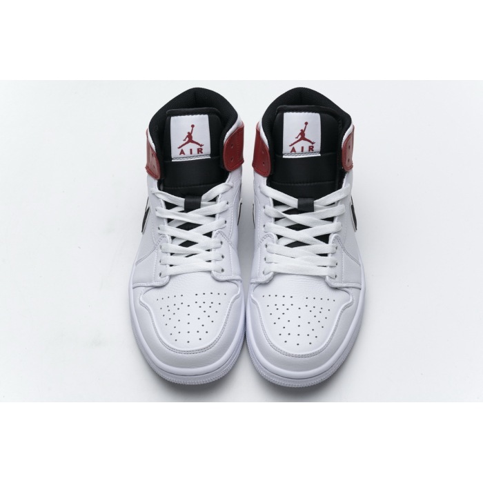  Air Jordan 1 Mid White Black Gym Red 554724-116  