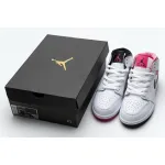 Bstsneaker- Air Jordan 1 Mid White Black Hyper Pink (GS) 555112-106 