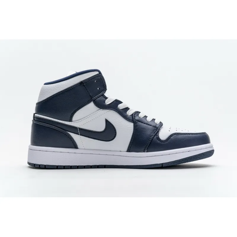 Bstsneaker- Air Jordan 1 Mid White Metallic Gold Obsidian 554724-174 