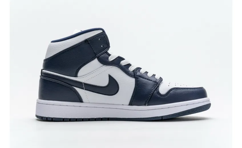 Bstsneaker- Air Jordan 1 Mid White Metallic Gold Obsidian 554724-174 