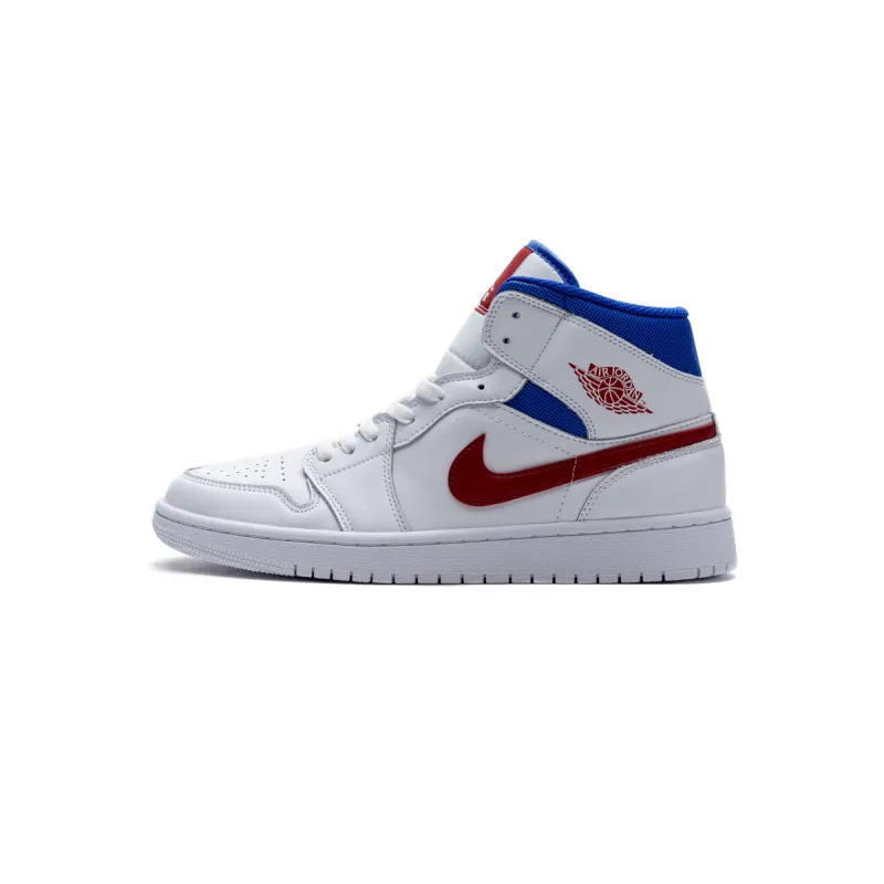  Air Jordan 1 Mid White Red Royal (W) BQ6472-164 