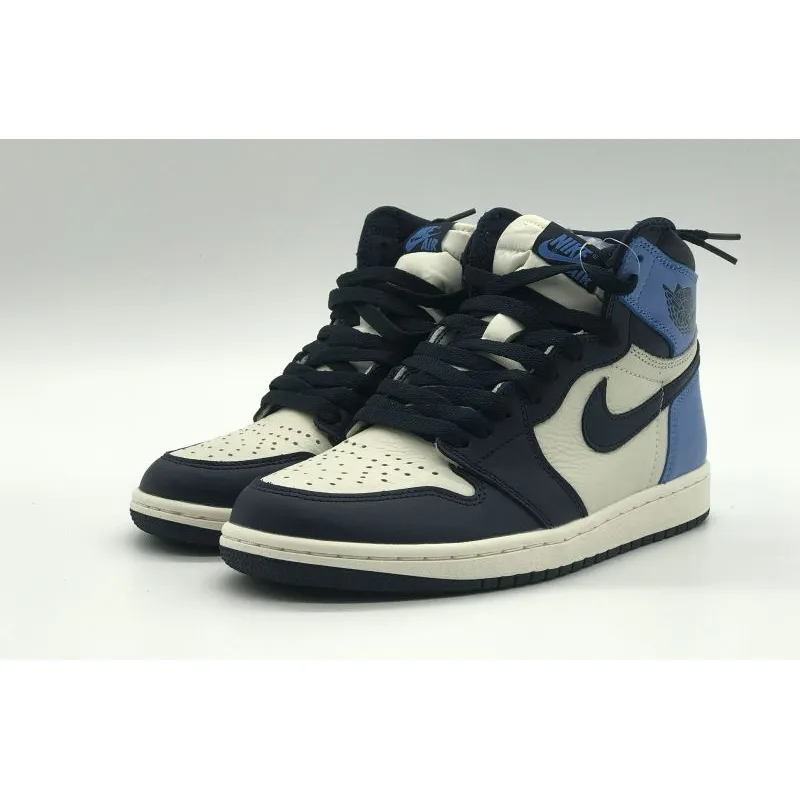  Air Jordan 1 Retro High Obsidian UNC 555088-140 