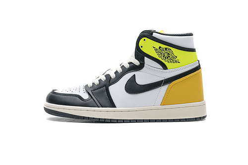 Bstsneaker-Air Jordan 1 Retro High White Black Volt University Gold 555088-118