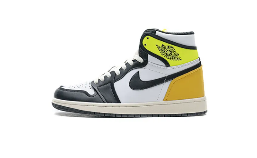 Bstsneaker-Air Jordan 1 Retro High White Black Volt University Gold 555088-118