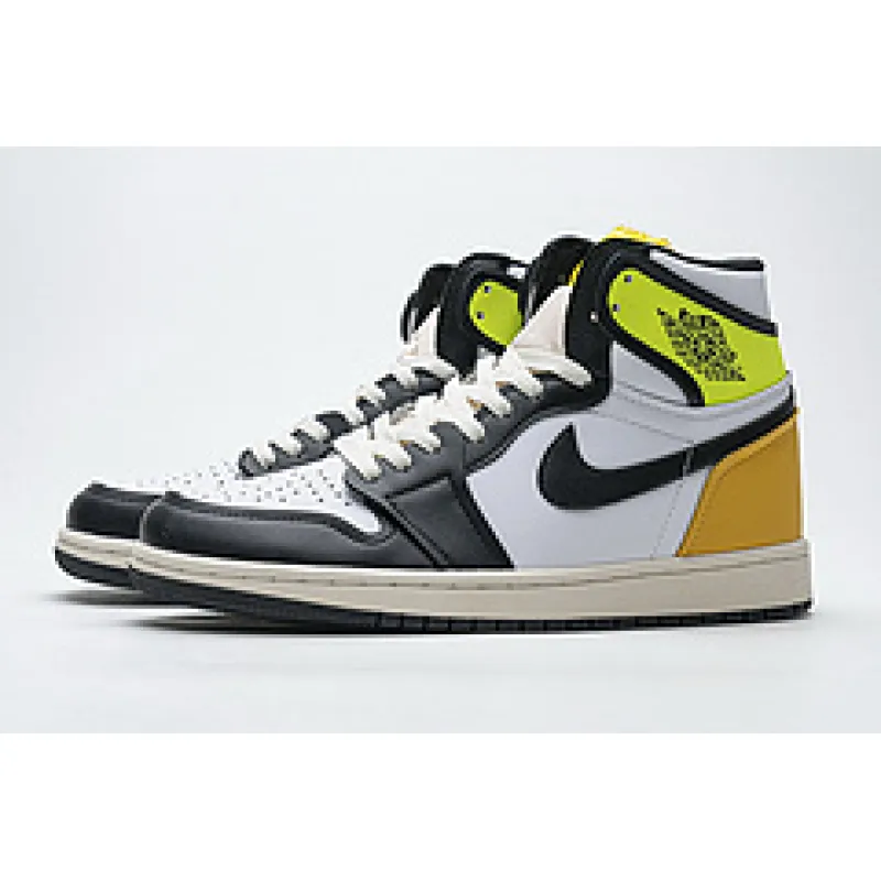 Bstsneaker-Air Jordan 1 Retro High White Black Volt University Gold 555088-118