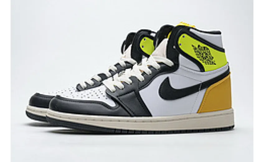 Bstsneaker-Air Jordan 1 Retro High White Black Volt University Gold 555088-118