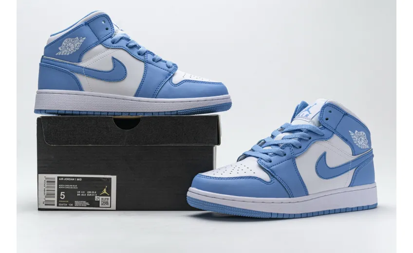 Bstsneaker- Air Jordan 1 Retro Mid UNC 554724-106 