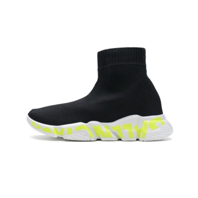  Balenciaga Stretch Mesh High Top Sneaker Black White  01