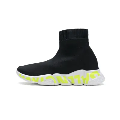  Balenciaga Stretch Mesh High Top Sneaker Black White  01