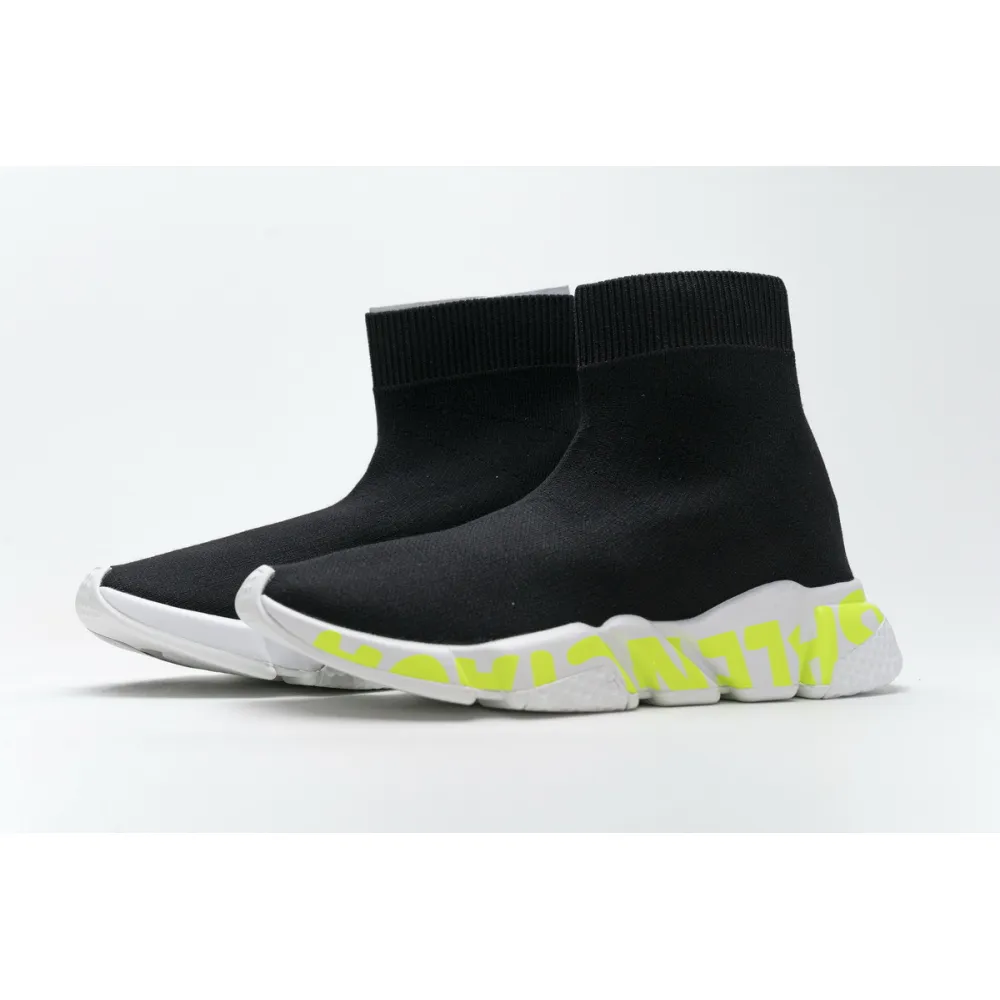 Bstsneaker- Balenciaga Stretch Mesh High Top Sneaker Black White 