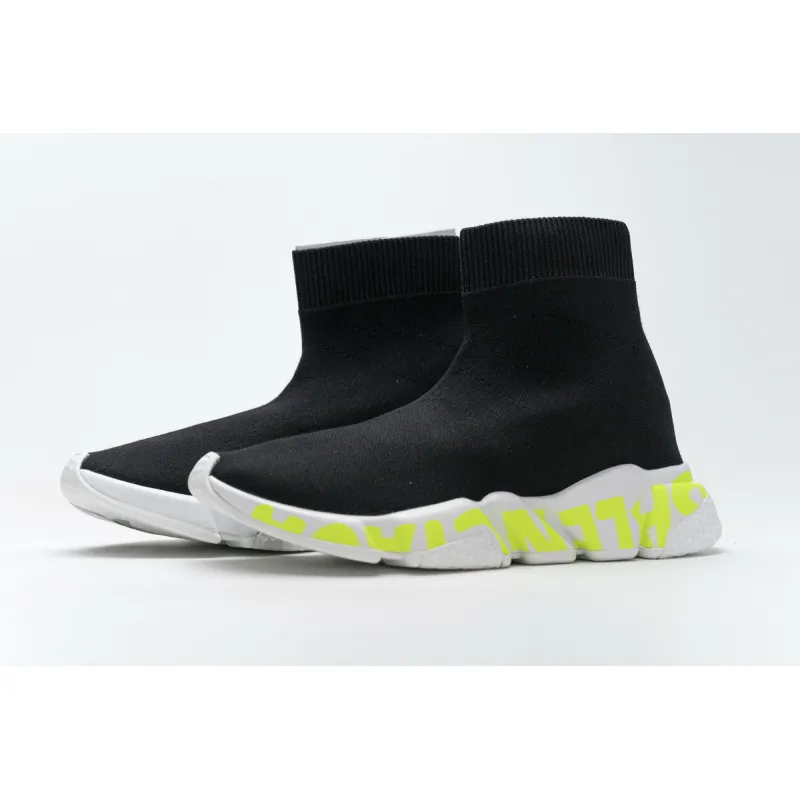 Bstsneaker- Balenciaga Stretch Mesh High Top Sneaker Black White 