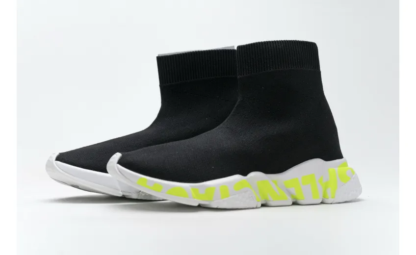 Bstsneaker- Balenciaga Stretch Mesh High Top Sneaker Black White 