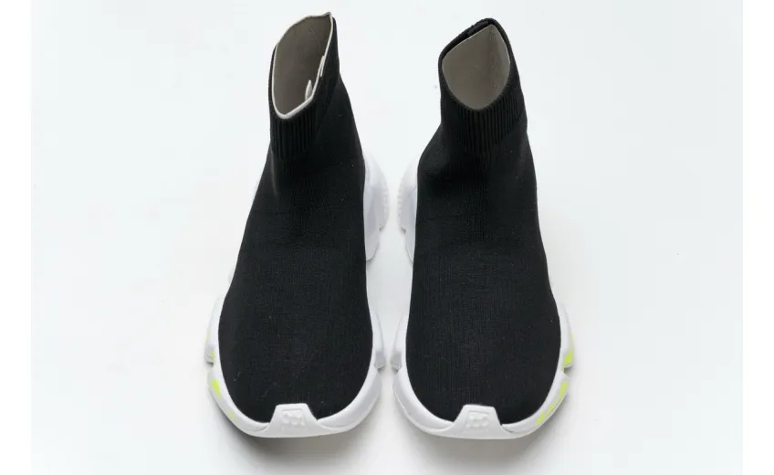 Bstsneaker- Balenciaga Stretch Mesh High Top Sneaker Black White 
