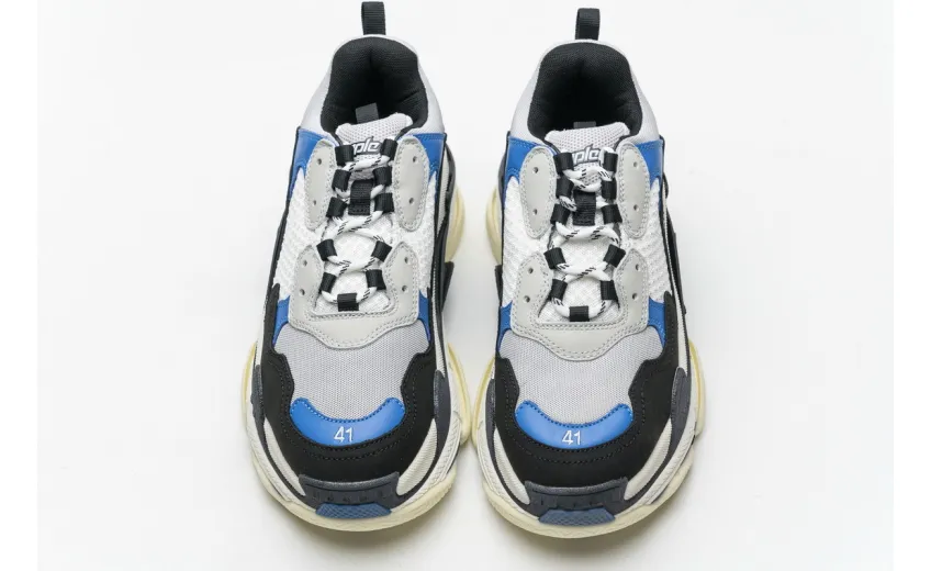 Bstsneaker- Balenciaga Triple S Black Grey Blue 541624 W06E2 7080 