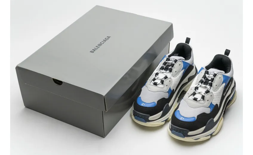 Bstsneaker- Balenciaga Triple S Black Grey Blue 541624 W06E2 7080 