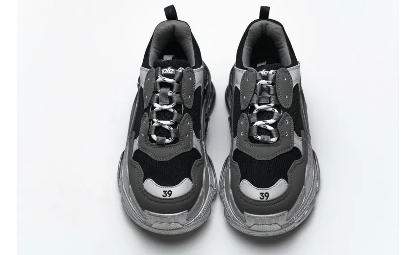 Bstsneaker- Balenciaga Triple S Black Grey Silver 483546 W06F1 0841 