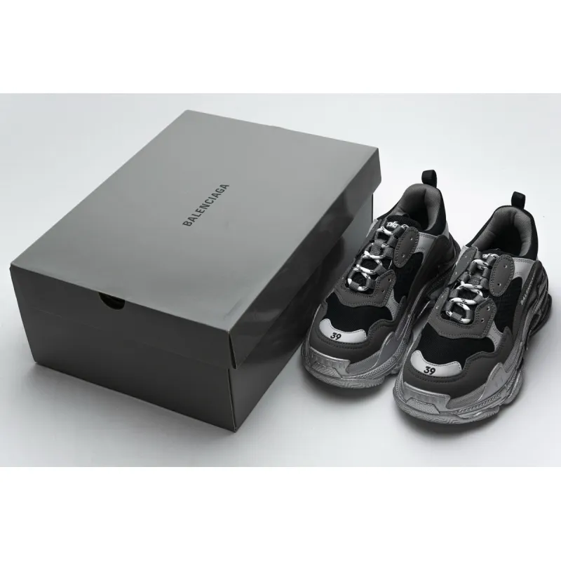 Bstsneaker- Balenciaga Triple S Black Grey Silver 483546 W06F1 0841 