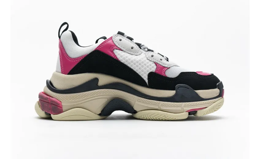 Bstsneaker-Mid Quality Balenciaga Triple S Black Pink 483513 W06E8 8080 (1:1Batch)