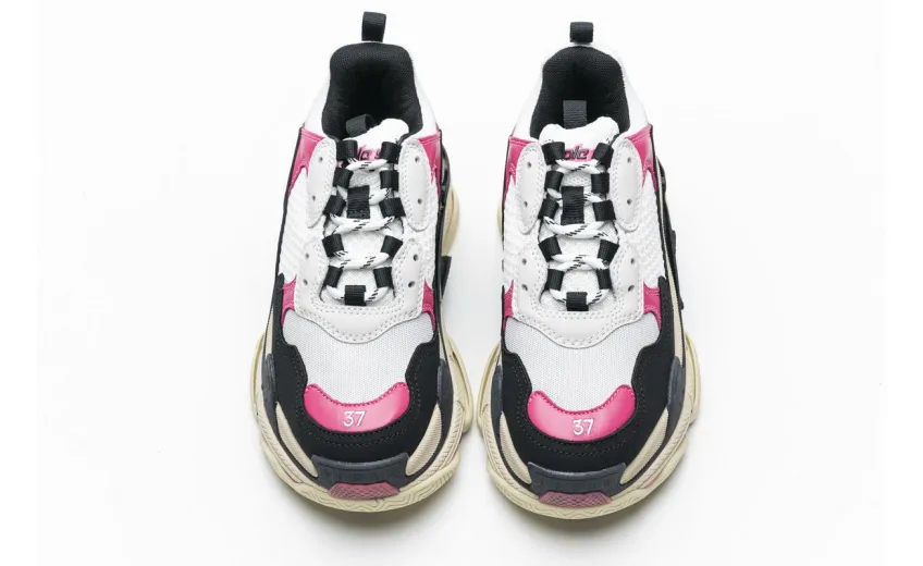 Bstsneaker-Mid Quality Balenciaga Triple S Black Pink 483513 W06E8 8080 (1:1Batch)