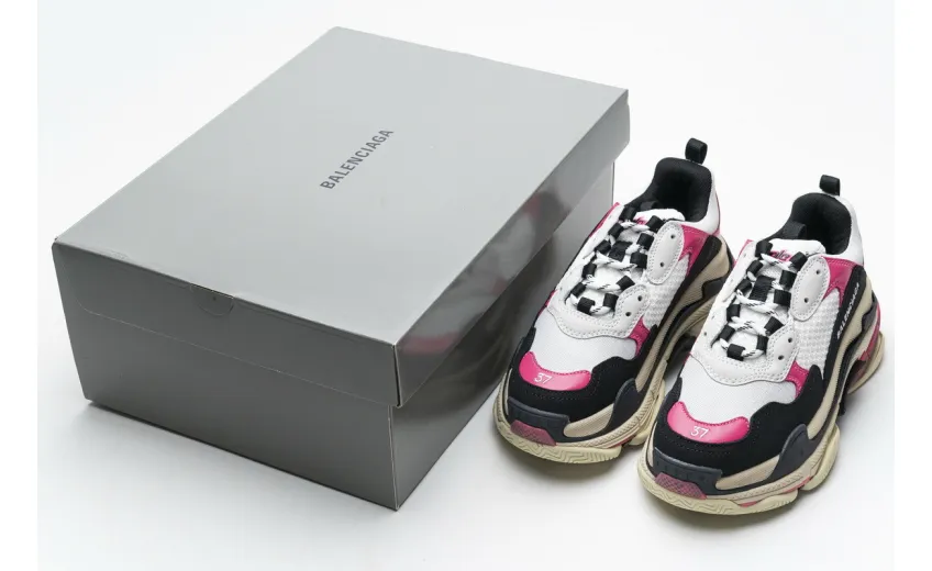 Bstsneaker-Mid Quality Balenciaga Triple S Black Pink 483513 W06E8 8080 (1:1Batch)