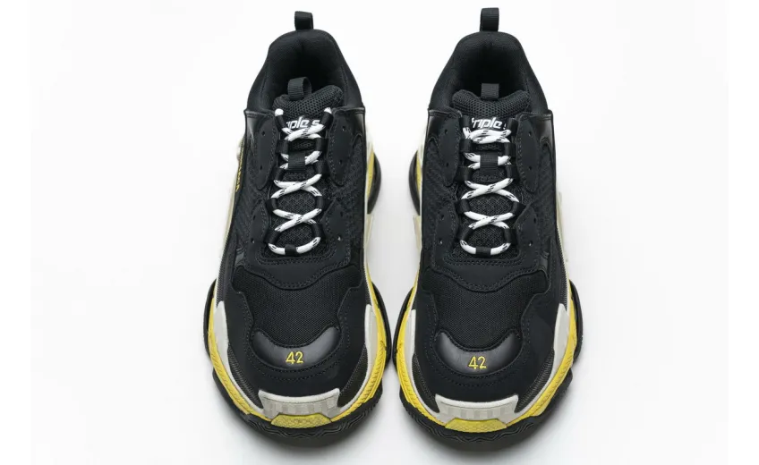 Bstsneaker- Balenciaga Triple S Black Yellow 483513 W06E1 1078 