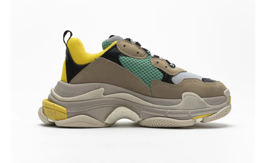 Bstsneaker- Balenciaga Triple S Green Yellow 483513 W06E3 7070 