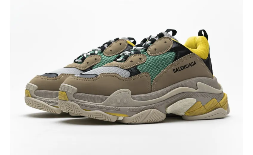 Bstsneaker- Balenciaga Triple S Green Yellow 483513 W06E3 7070 