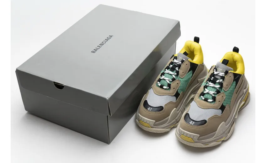 Bstsneaker- Balenciaga Triple S Green Yellow 483513 W06E3 7070 
