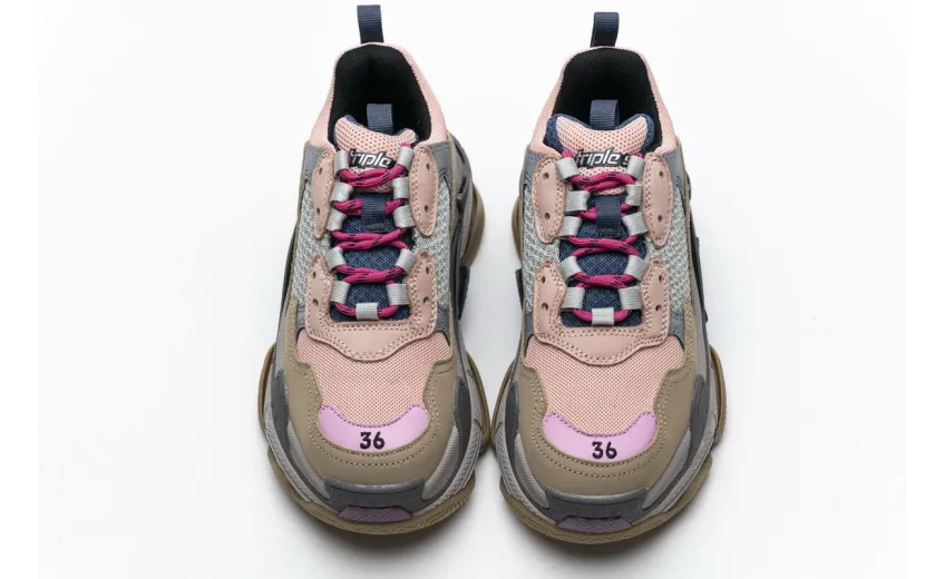 Bstsneaker- Balenciaga Triple S Grey Pink 490672 W09O5 1036 