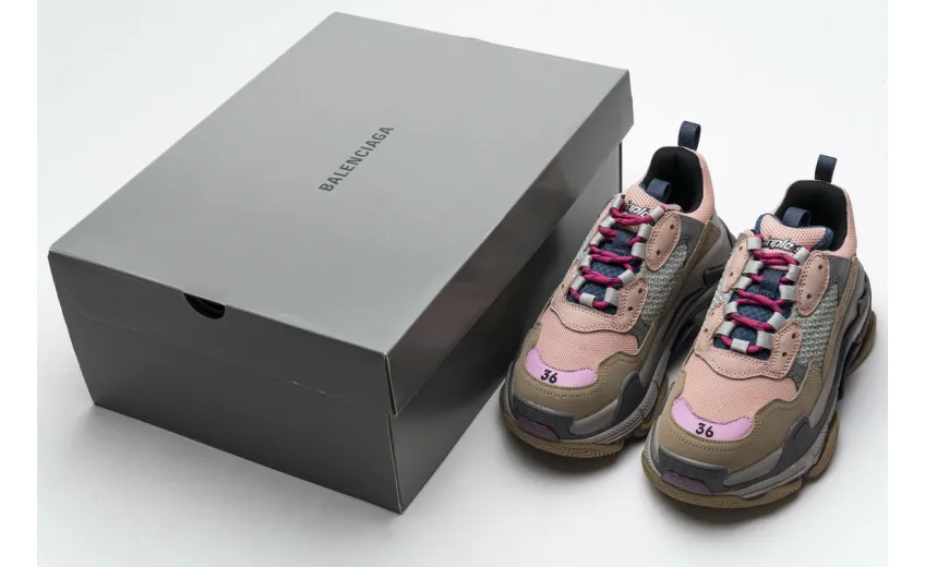 Bstsneaker- Balenciaga Triple S Grey Pink 490672 W09O5 1036 