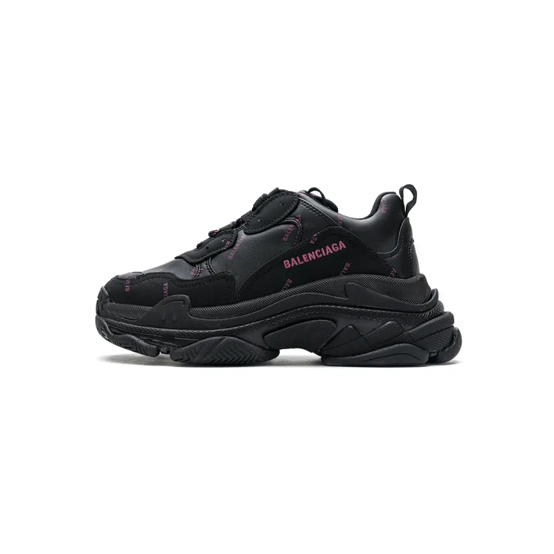 Bstsneaker- Balenciaga Triple S Letter Black Pink 524039 W2FA1 7635 